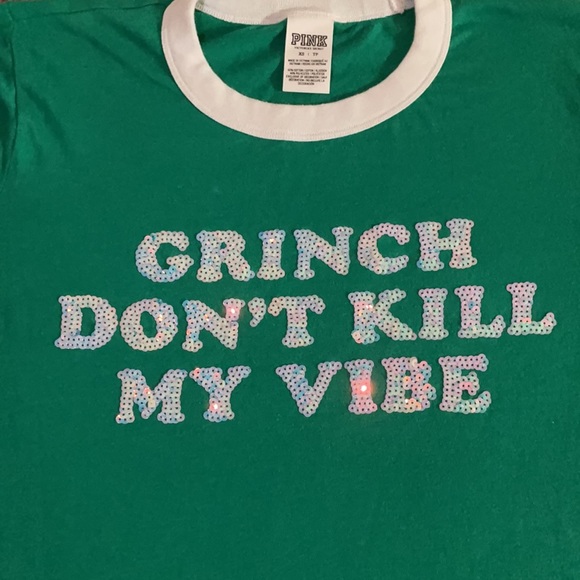 Vs PINK Grinch Don’t Steal My Vibe Tee - Picture 6 of 8
